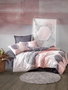 L'essentiel linge de maison Juego de funda de edredón individual Ranforce - Gris, Rosa y Blanco